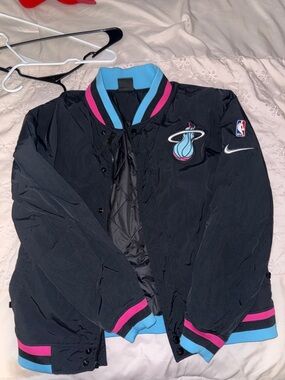 Nike Black Jacket with Teal and Pink Miami Heat Logo